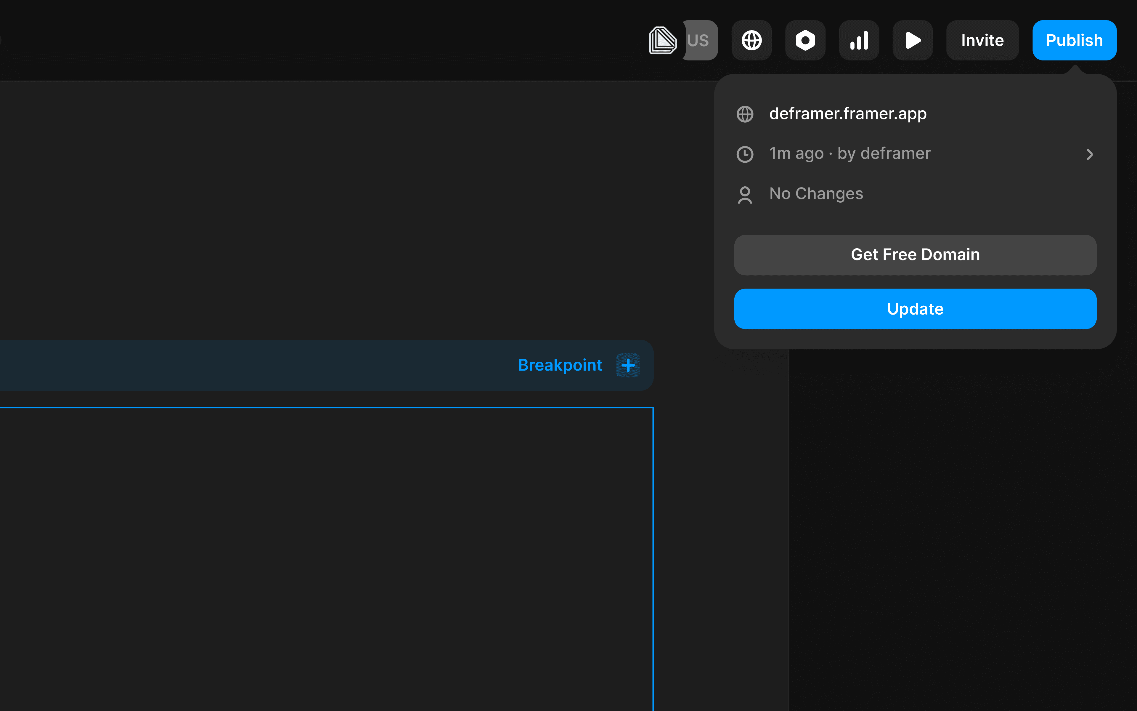 Deframer publish button